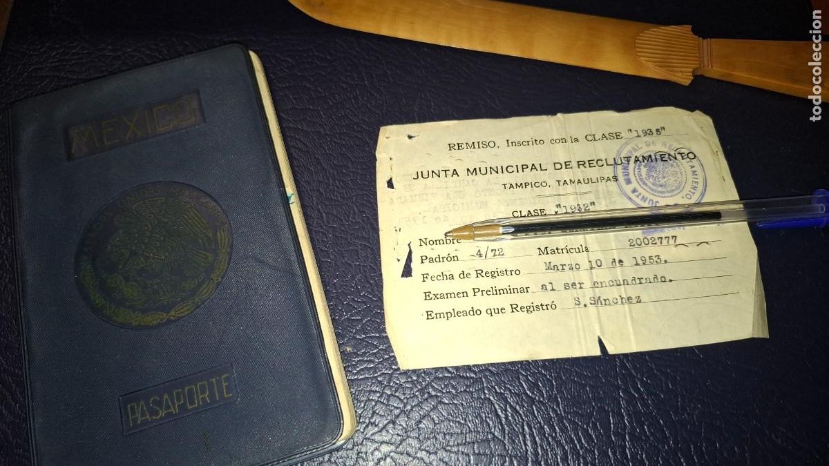 Documents Anciens: Pasaporte de Mexico. 1962. Foto