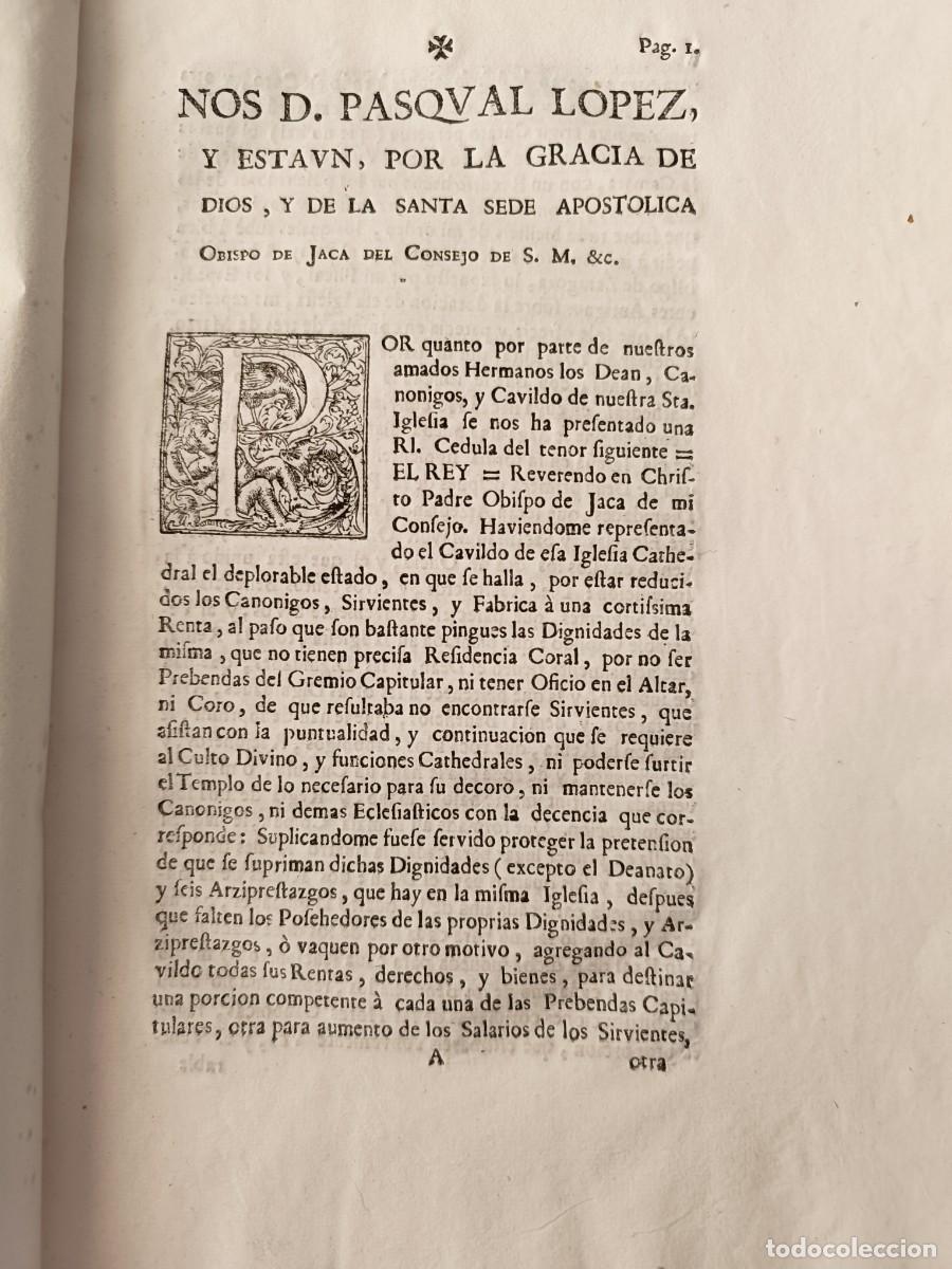 Documentos antiguos: C&eacute;dula del Obispo de Jaca sobre el estado de la Di&oacute;cesis tras recepci&oacute;n C&eacute;dula Real. 1759