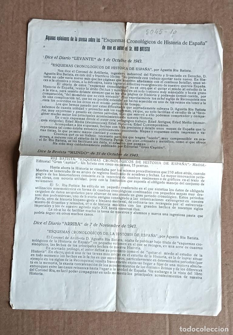 Documentos antiguos: Algunas opiniones de la prensa ...... Historia de Espa&ntilde;a de qu&eacute; es autor Riu Bautista 1943