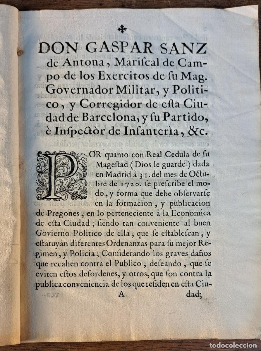 Documentos antigos: Ordenanzas sobre la regulaci&oacute;n del comercio en Barcelona 1739 Don Gaspar de Antona