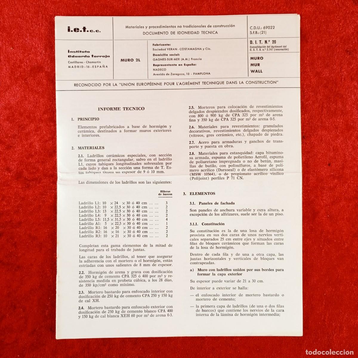 Documentos antiguos: DOCUMENTO DE IDONEIDAD TECNICA - I.E.T UNION EUROP&Eacute;ENNE POUR L'AGR&Eacute;MENT TECHNIQUE CONSTRUCTION / 573
