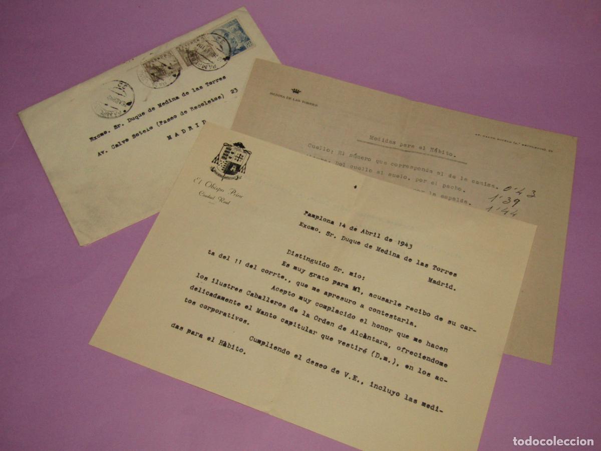 Documentos antiguos: Antigua Carta del Obispo Titular de DORA al Duque de MEDINA DE LAS TORRES del A&ntilde;o 1943