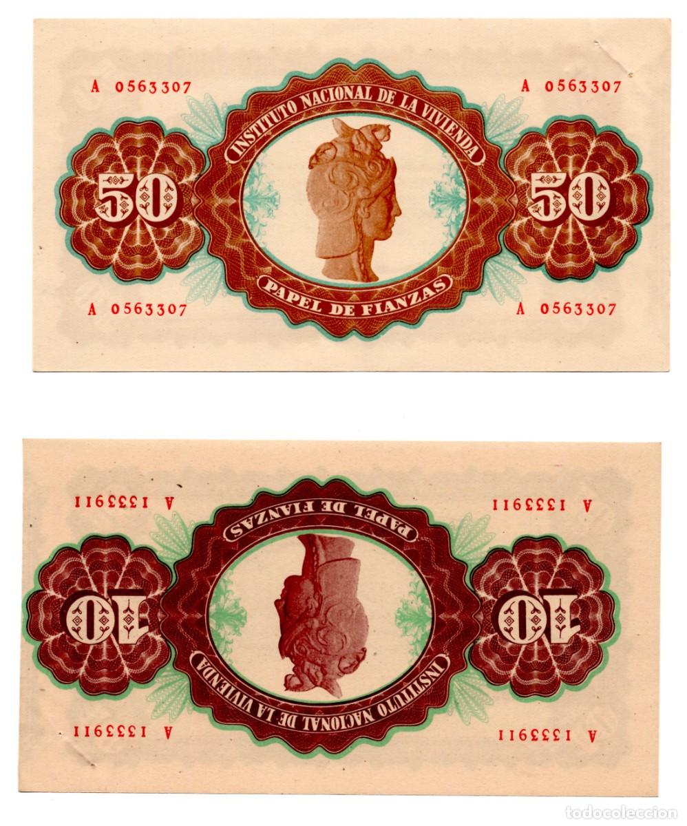 Documentos antiguos: 1949 PAPEL DE FINANZAS INSTITUTO NACIONAL DE LA VIVIENDA 10 Y 50 PTS