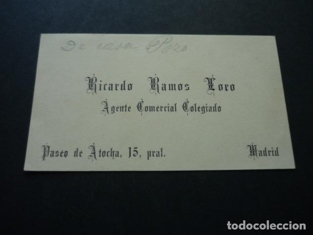 Documenti antichi: MADRID RICARDO RAMOS AGENTE COMERCIAL TARJETA DE VISITA
