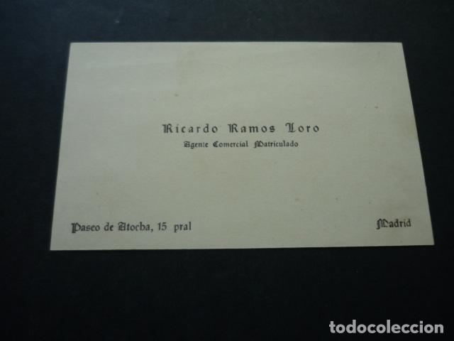 Documenti antichi: MADRID RICARDO RAMOS AGENTE COMERCIAL TARJETA DE VISITA