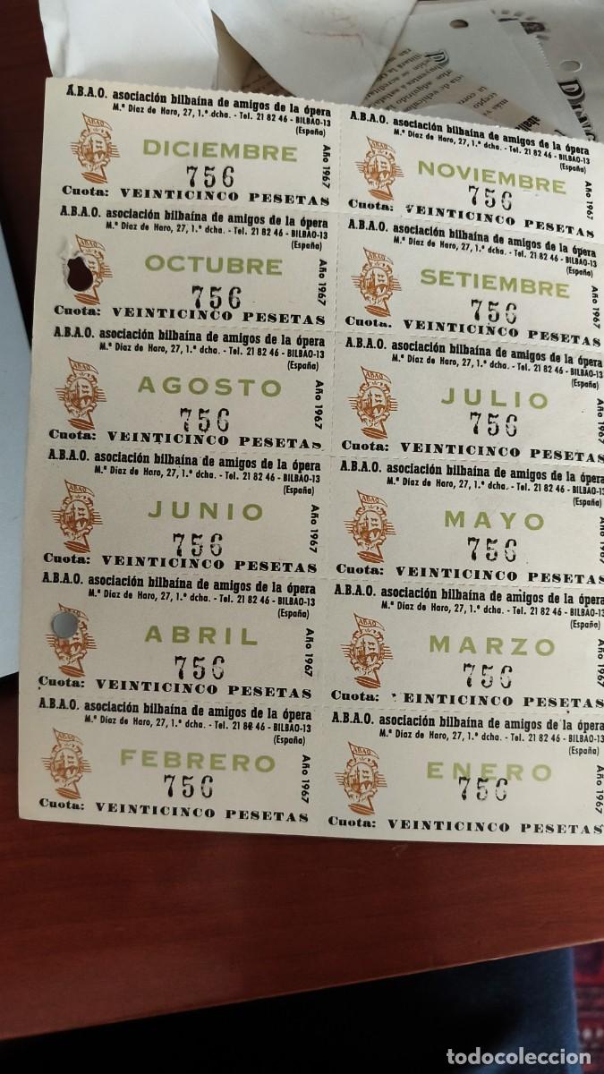 Old Documents: ABAO. ASOCIACI&Oacute;N BILBA&Iacute;NA DE AMIGOS DE LA &Oacute;PERA. CUOTA A&Ntilde;O 1967