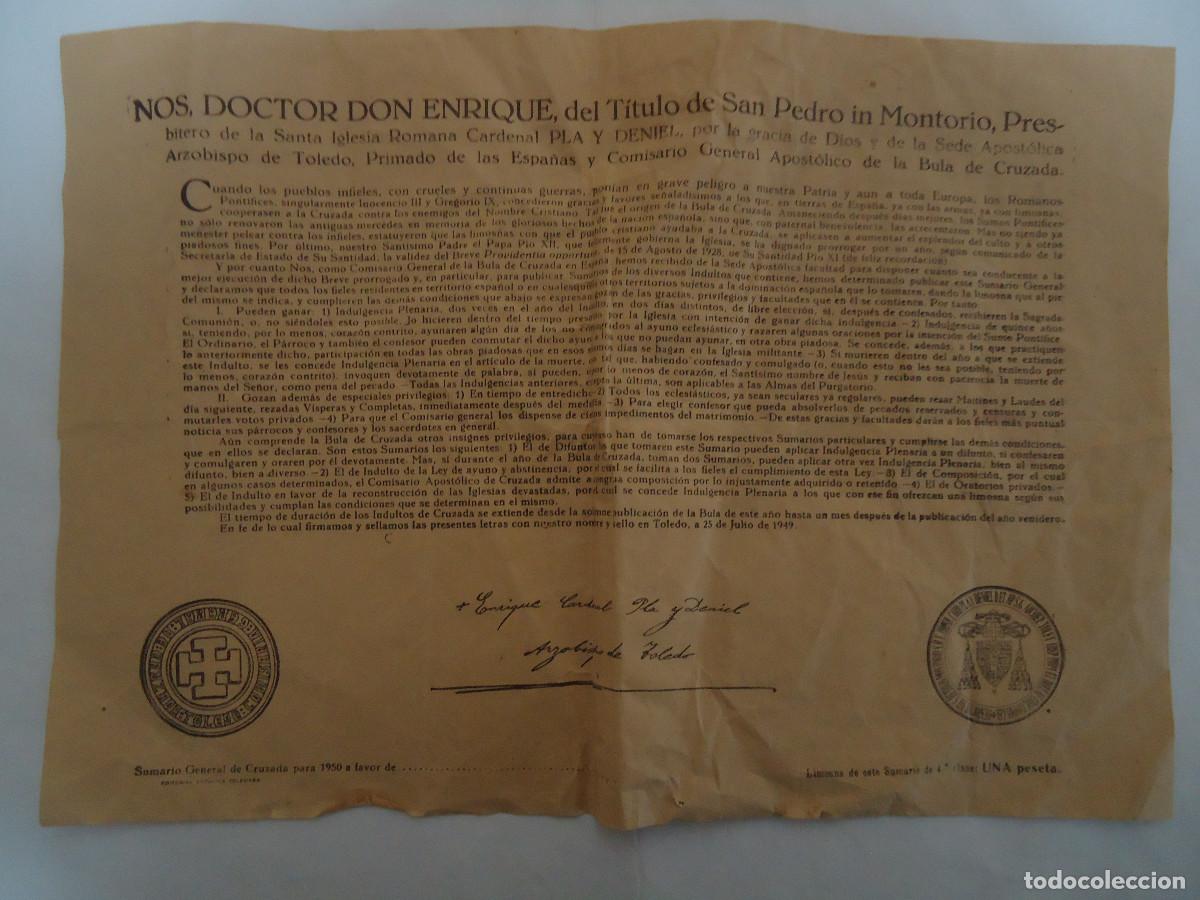 Documentos antiguos: BULA DE CRUZADA DEL DOCTOR DON ENRIQUE . TAMA&Ntilde;O GRANDE .A&Ntilde;O 1950. PP -12
