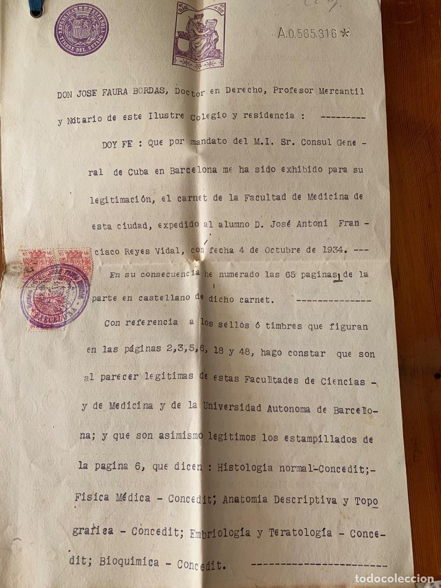 Documentos antiguos: Documento del a&ntilde;o 1934 y cartilla escolar de Universidad