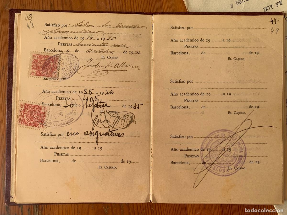 Documentos antiguos: Documento del a&ntilde;o 1934 y cartilla escolar de Universidad - Foto 4