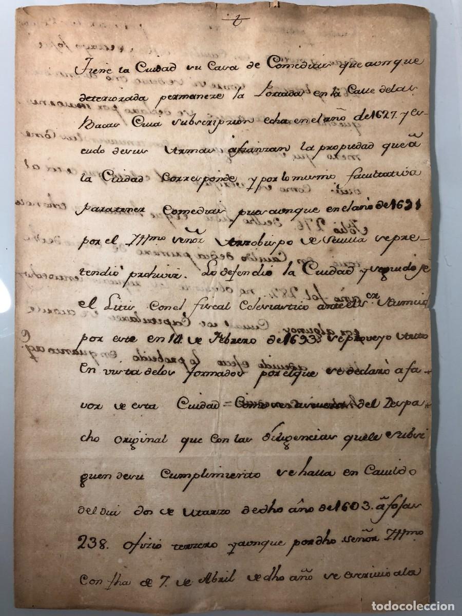 Documentos antiguos: Corral de Comedias de Santa Isabel. Jerez de la Frontera. Informe ms.
