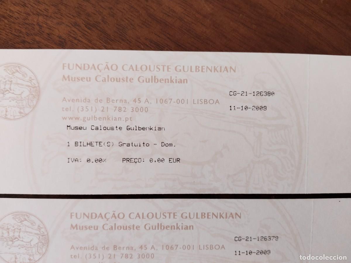 Documentos antiguos: 2 entradas del Museu Calouste GULBENKIAN de Lisboa. - Foto 5