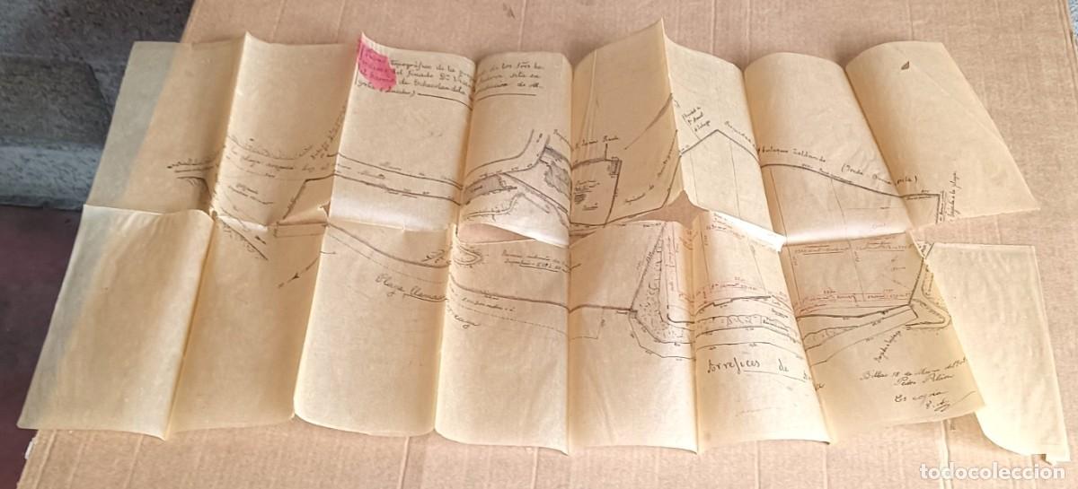 Documentos antiguos: Plano topogr&aacute;fico de la propiedad de los herederos Vicente Su&aacute;rez sita en el barrio Echecolaendeta A