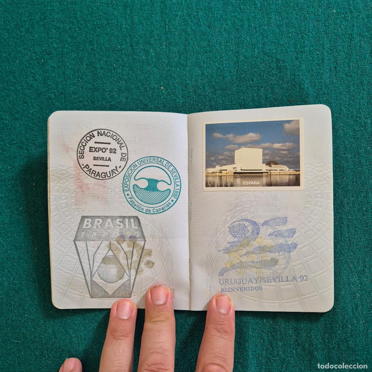 Documentos antiguos: Pasaporte EXPO 92 SEVILLA con muchos sellos - Foto 5