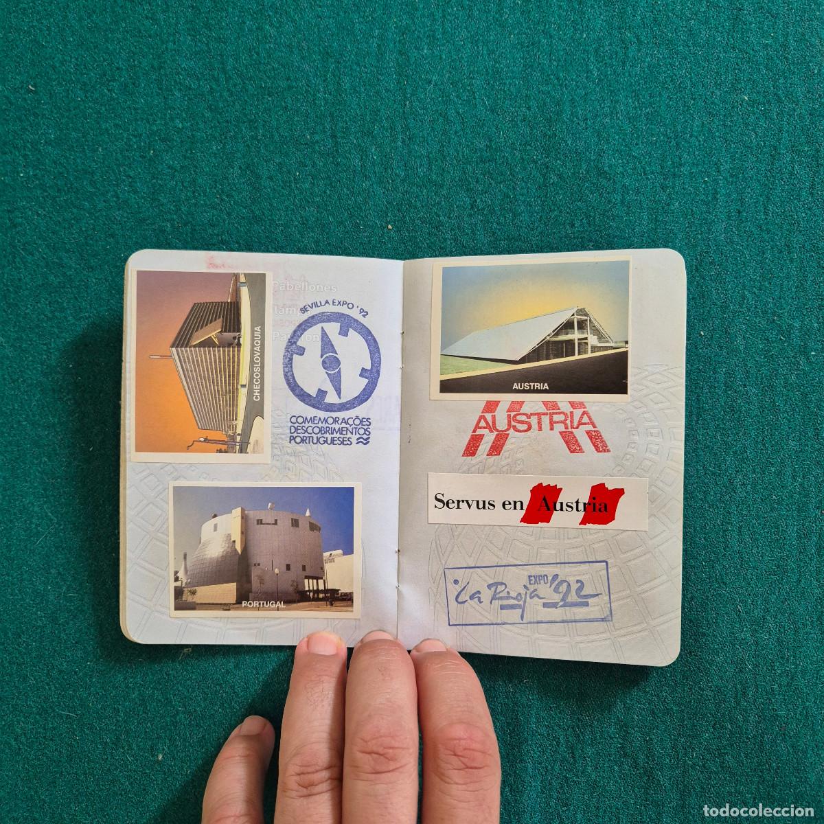 Documentos antiguos: Pasaporte EXPO 92 SEVILLA con muchos sellos - Foto 10