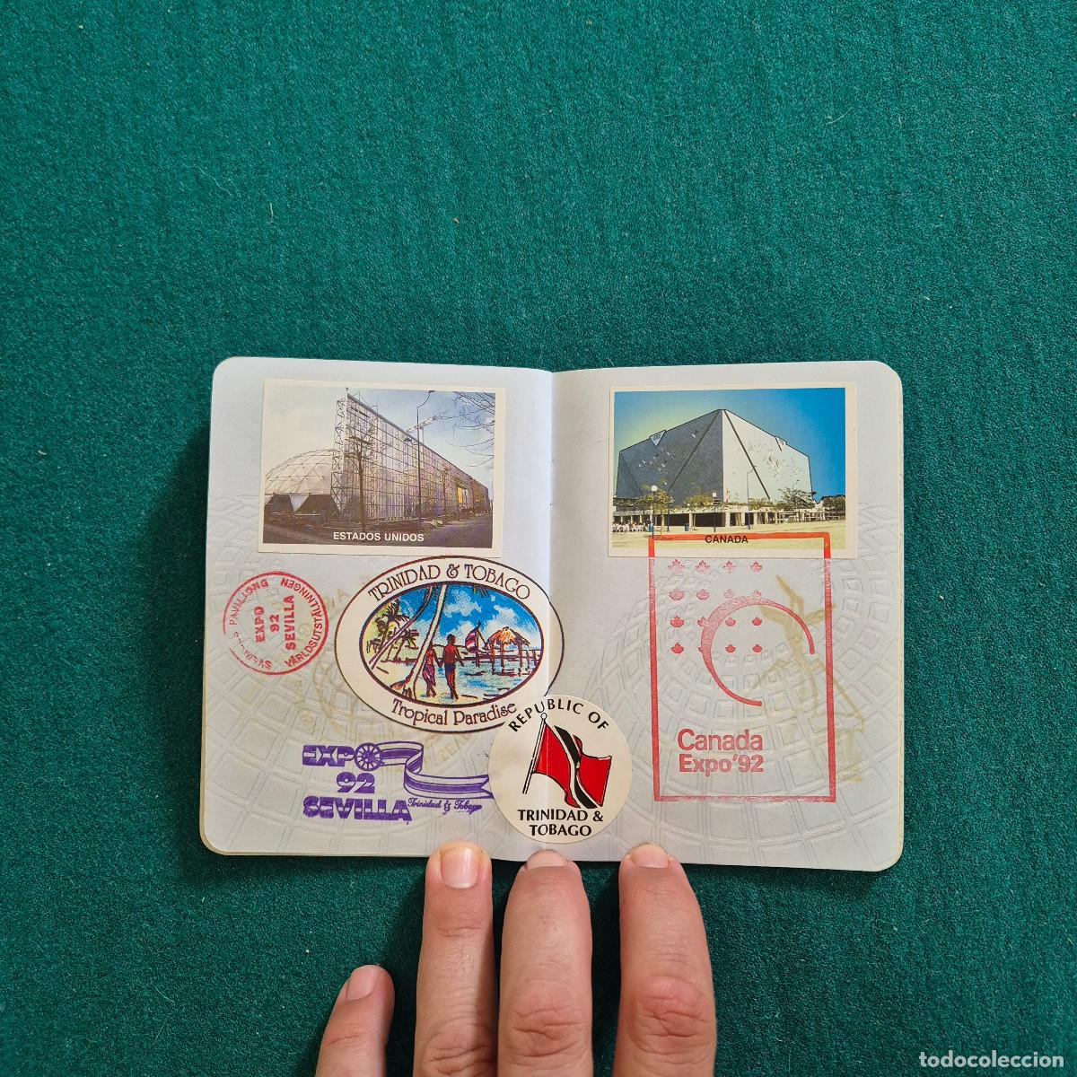 Documentos antiguos: Pasaporte EXPO 92 SEVILLA con muchos sellos - Foto 14