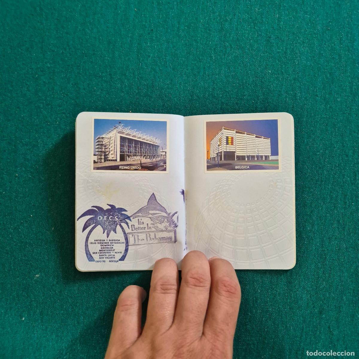 Documentos antiguos: Pasaporte EXPO 92 SEVILLA con muchos sellos - Foto 16