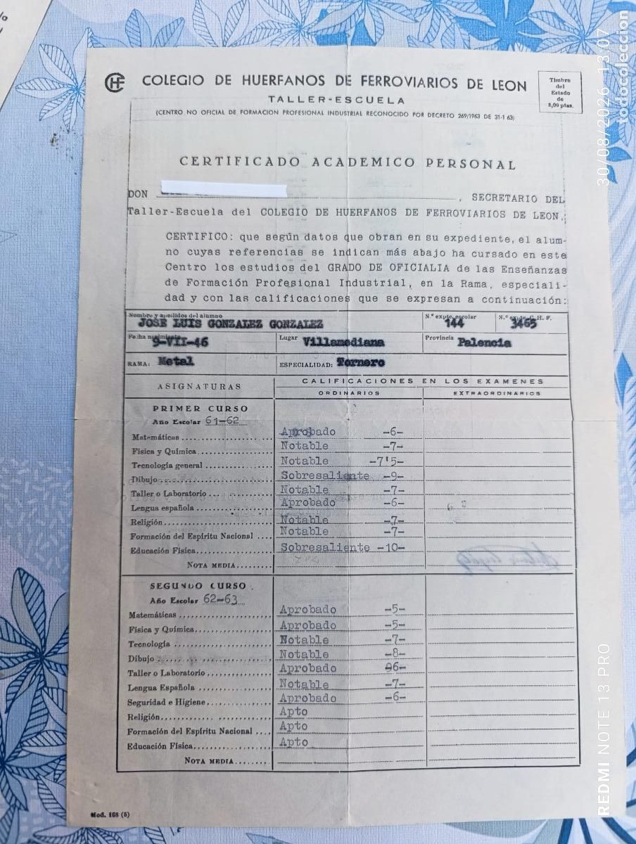 Documentos antiguos: HUERFANOS DE FERROVIRIOS DE LEON.