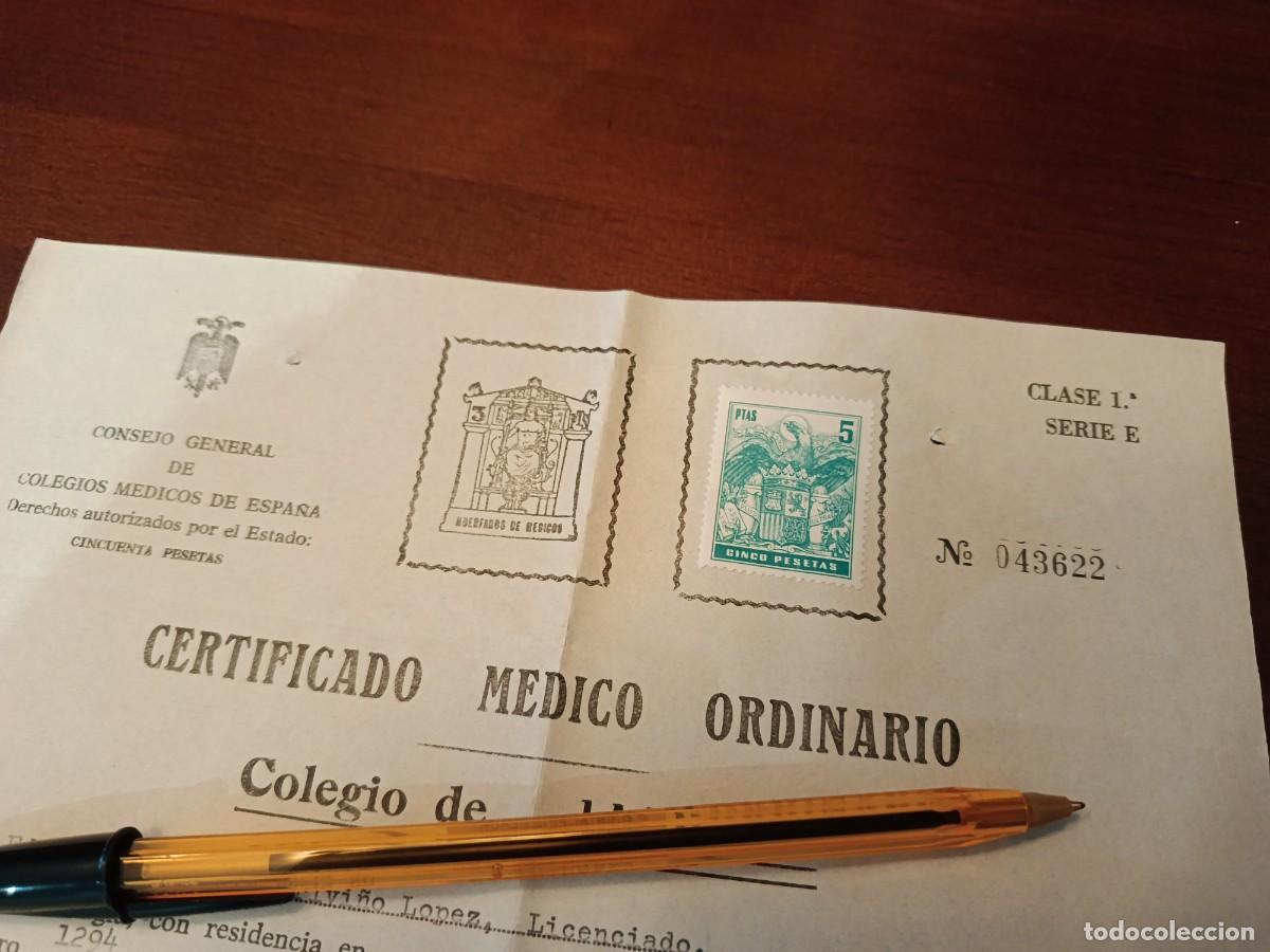 Documentos antiguos: CERTIFICADO MEDICO COLEGIO DE MEDICOS DE JAEN