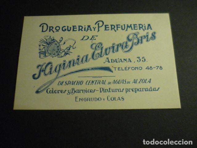 Documents Anciens: TARJETA PUBLICITARIA HIGINIA ELVIRA BRIS DROGUERIA Y PERFUMERIA MADRID