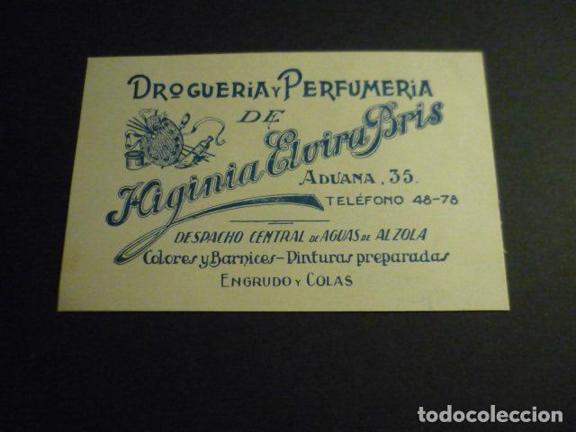Documents Anciens: TARJETA PUBLICITARIA HIGINIA ELVIRA BRIS DROGUERIA Y PERFUMERIA MADRID