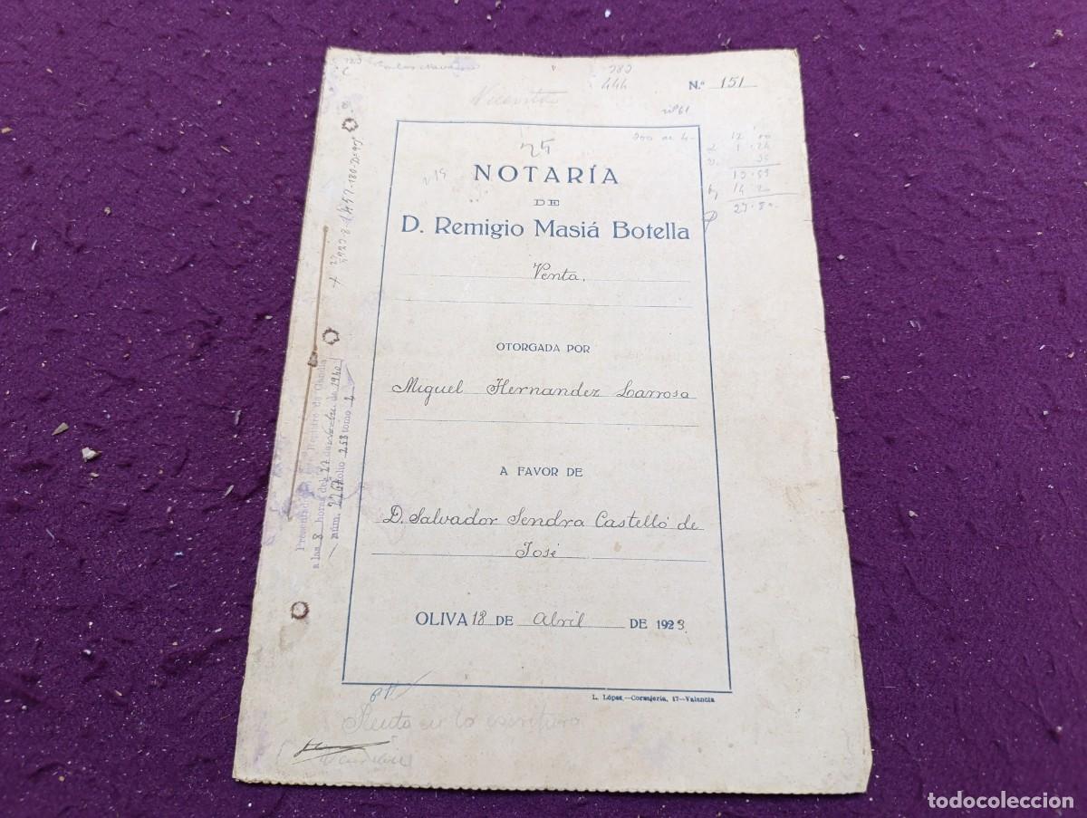 Documentos antigos: AD16, Antiguo Documento, Oliva, 1923, Escritura de Venta.