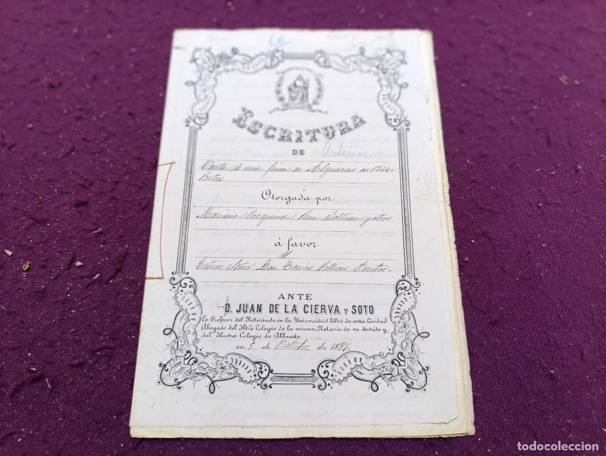 Documentos antigos: AD22, Antiguo Documento, Albacete, 1887, Notario Juan de la Cierva, Escritura de Venta