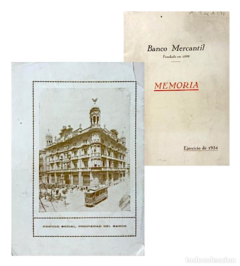 Old Documents: Banco Mercantil en Santander. 1934. (Consejo Administraci&oacute;n, Accionistas Acciones, Etc.