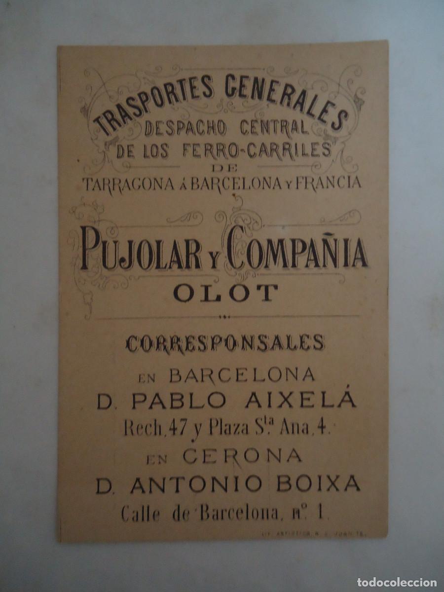 Documentos antiguos: TARJETA DE VISITA DE TRANSPORTES GENERALES PUJOLAR Y COMPA&Ntilde;IA DE OLOT. PP -13