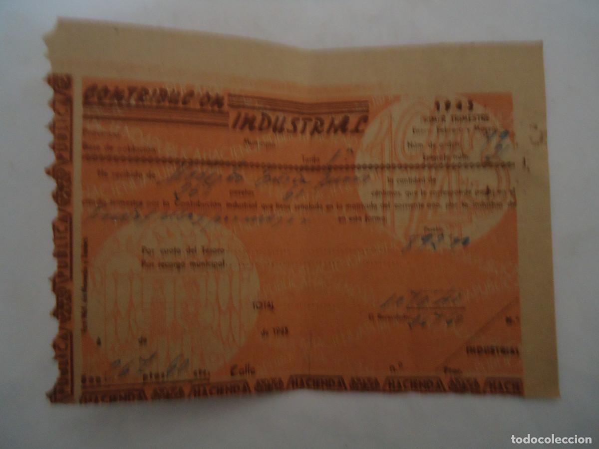 Documentos antiguos: CONTRIBUCION INDUSTRIAL DEL A&Ntilde;O 1943 CREO QUE DE NOVELDA. PP -13