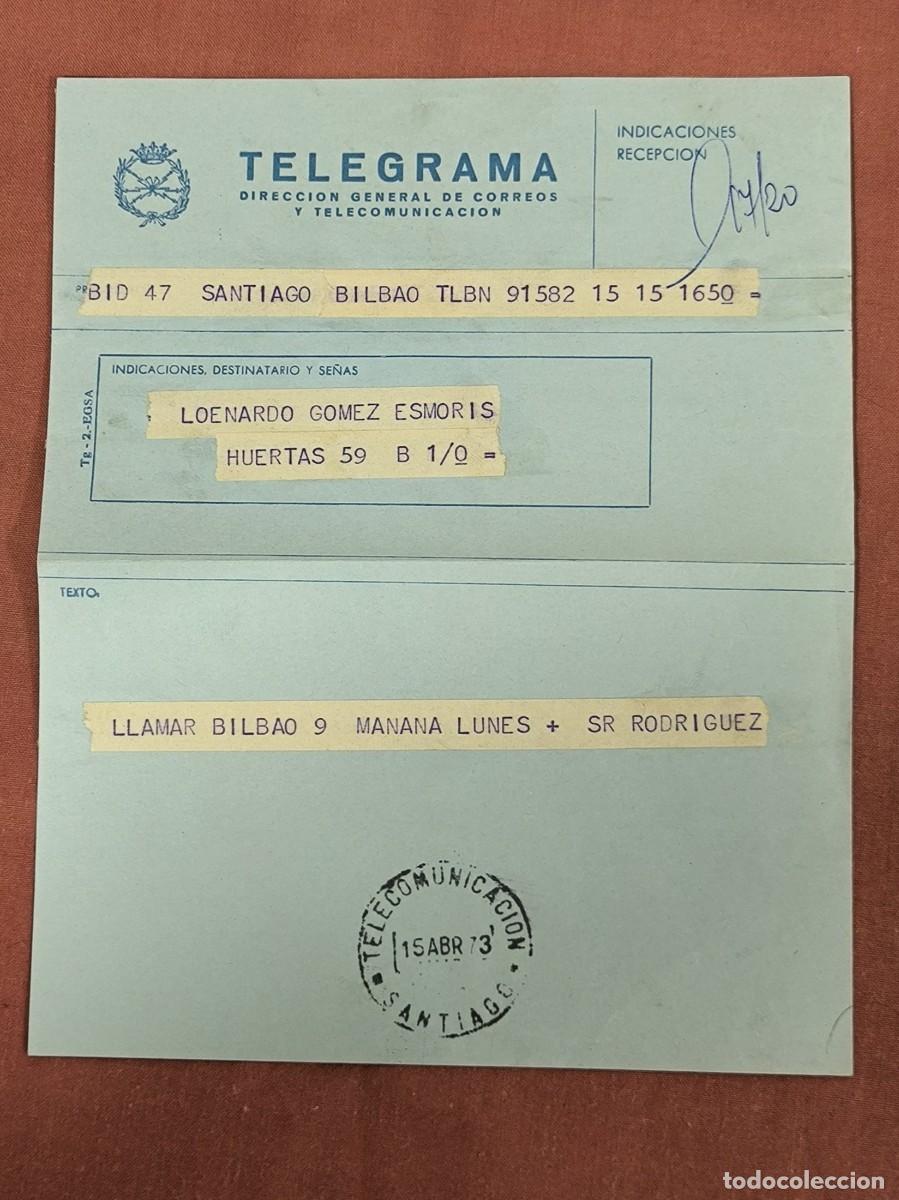 Documents Anciens: Telegrama Antiguo 1973 Correos y Telecomunicaci&oacute;n &ndash; Santiago Documento