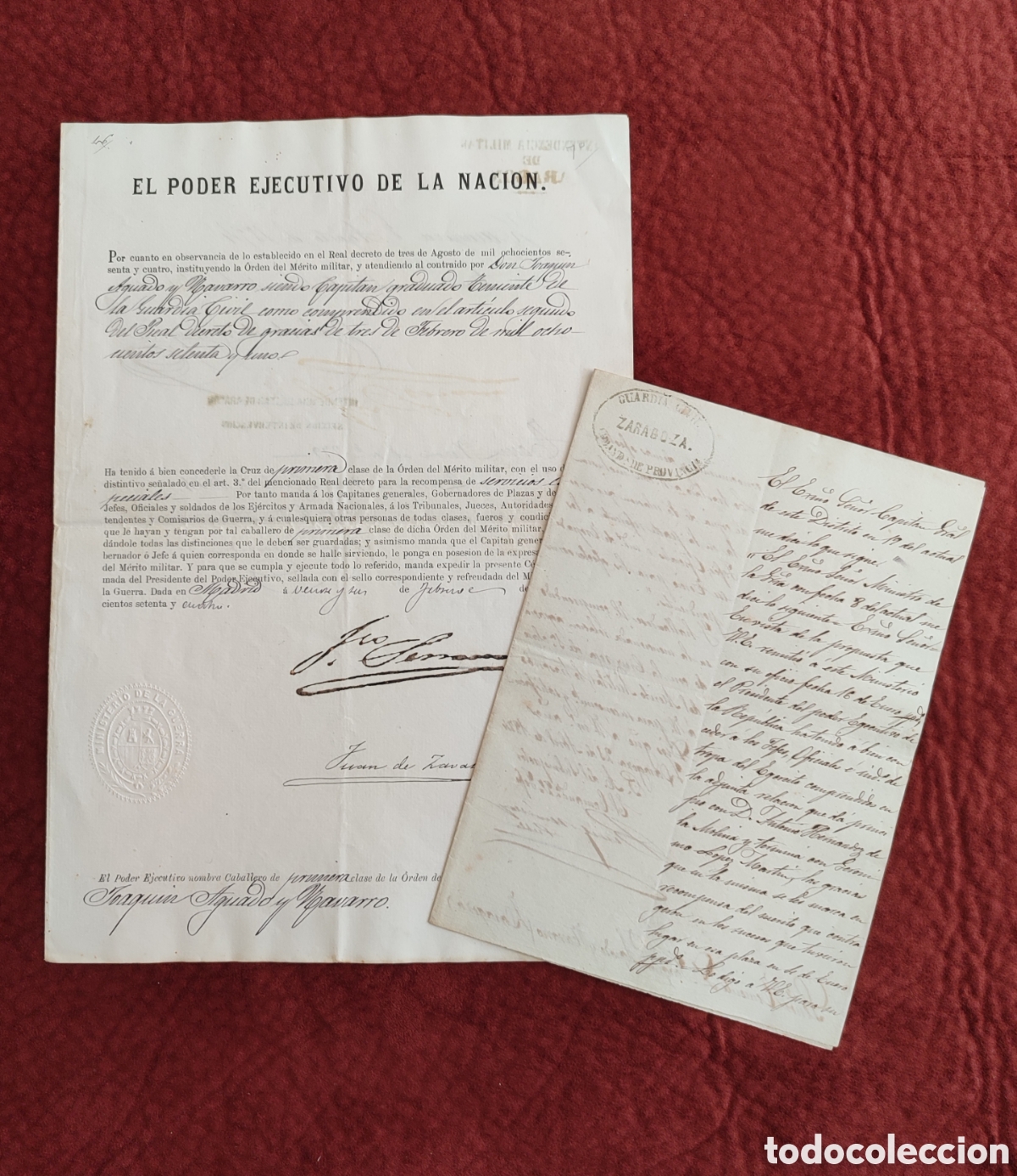 Documentos antiguos: Concesi&oacute;n m&eacute;rito militar I rep&uacute;blica
