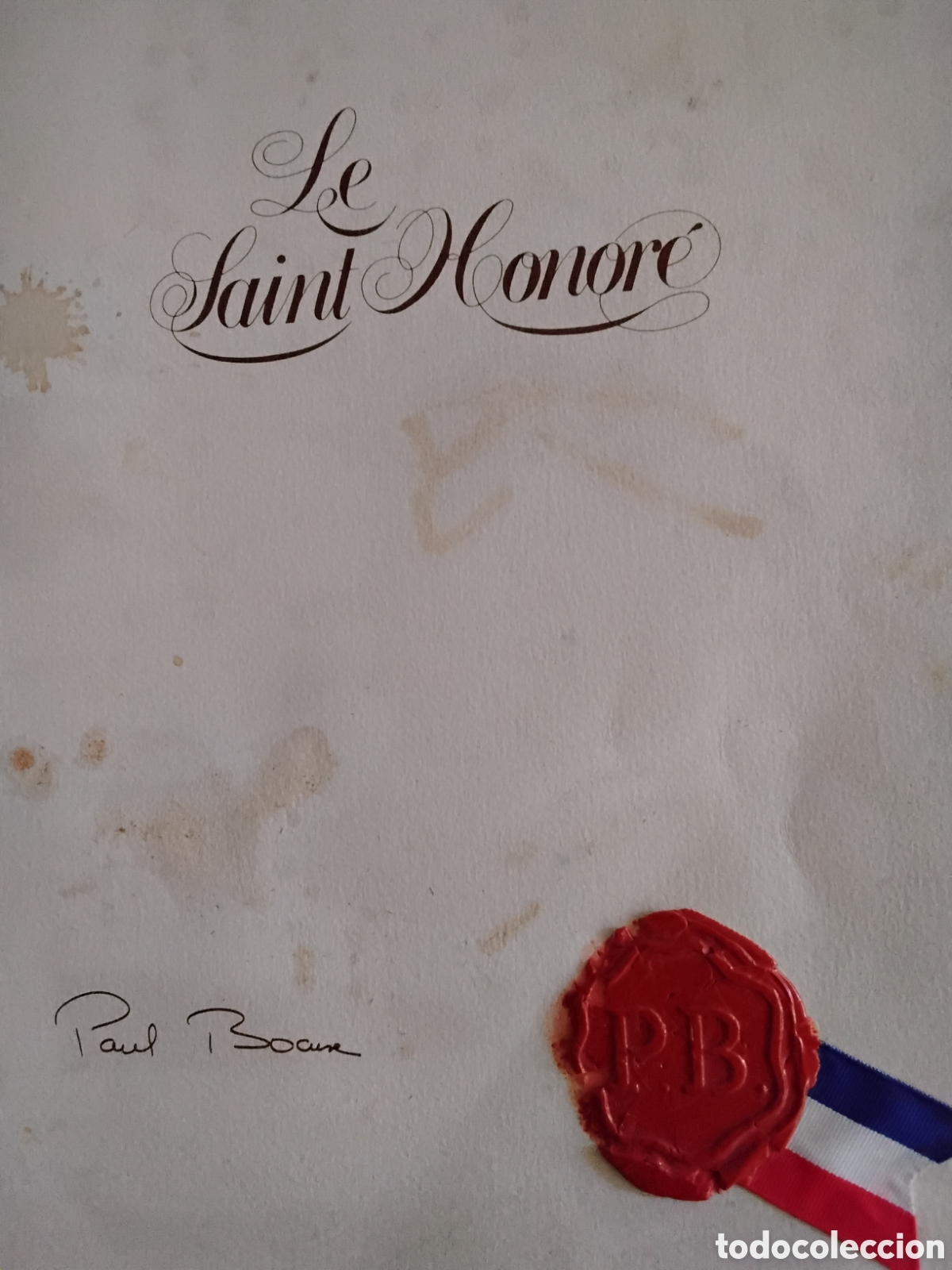 Documentos antiguos: CARTE. MENUS. LE SAINT HONOR&Eacute;. RIO DE JANEIRO. FIRMADO PAUL BOCUSE