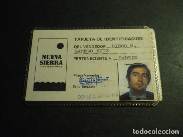 Documentos antiguos: TARJETA IDENTIDAD NUEVA SIERRA LAGO DE BOLARQUE