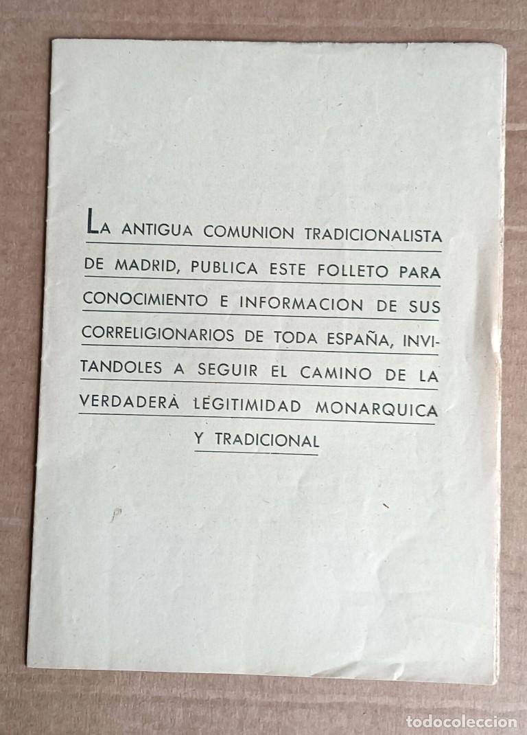 Documentos antiguos: La antigua comuni&oacute;n tradicionalista de Madrid, publica este folleto &hellip;. CARLISTA