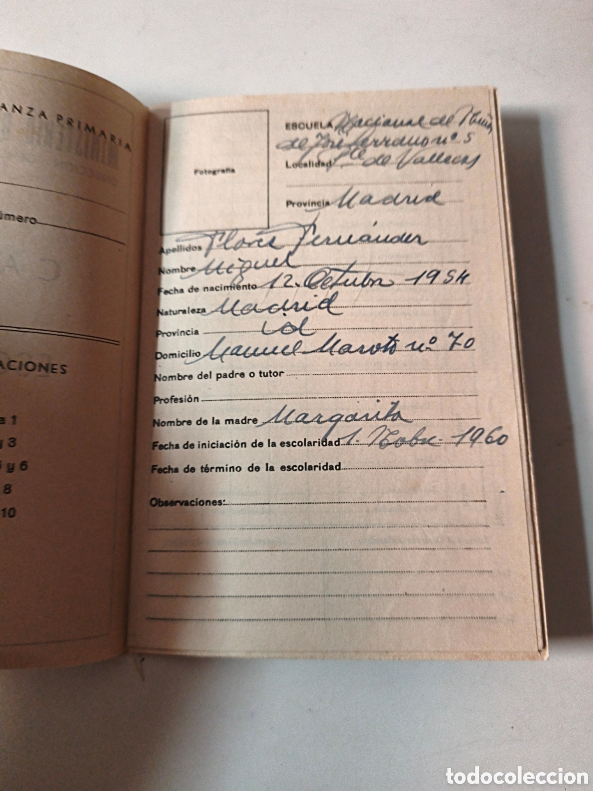 Documentos antiguos: Cartilla de Escolaridad. A&ntilde;os 60 - Foto 4