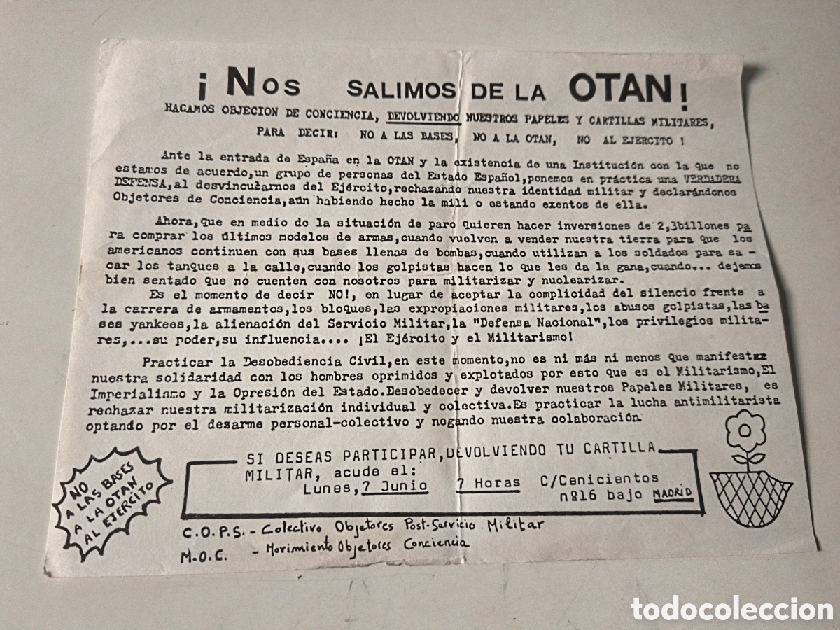 Documentos antigos: Documento Pol&iacute;tico: Objeci&oacute;n de Conciencia.