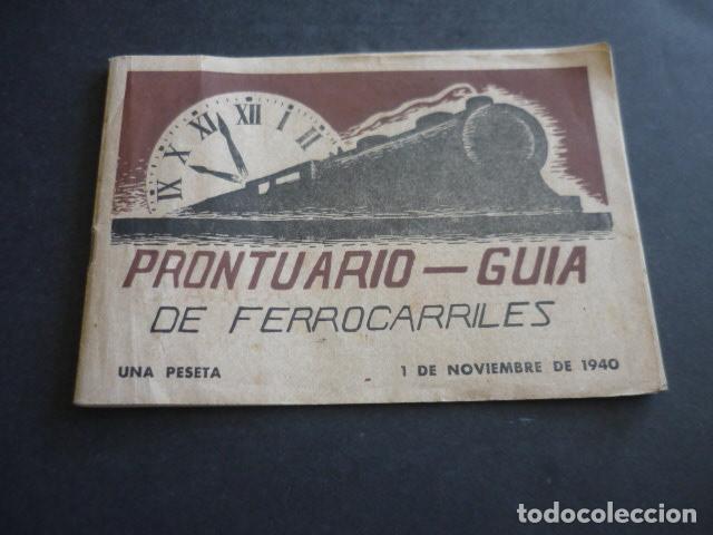 Documentos antigos: PRONTUARIO GUIA FERROCARRILES 1940