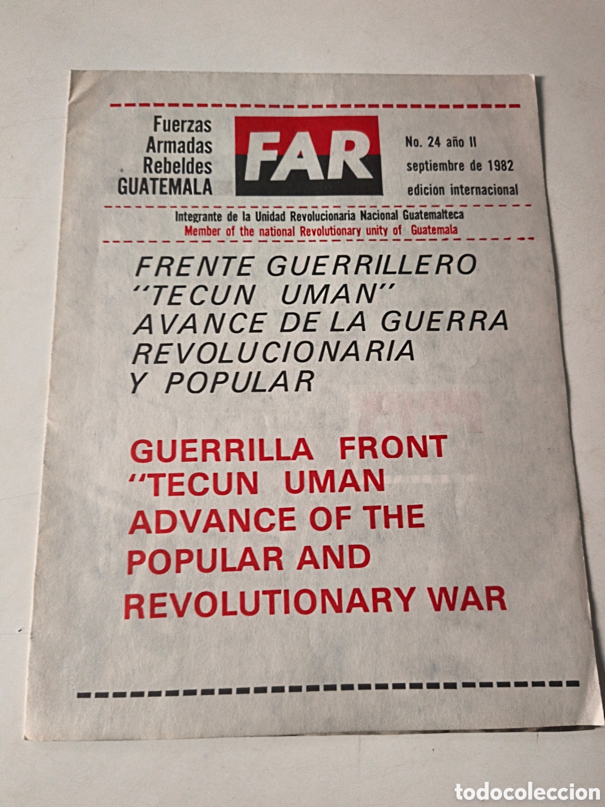Documenti antichi: Documento Pol&iacute;tico: FAR. Guatemala. 1982.