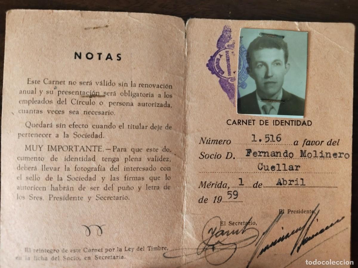 Documentos antiguos: Carnet del Liceo de M&eacute;rida. A&ntilde;o 1959.