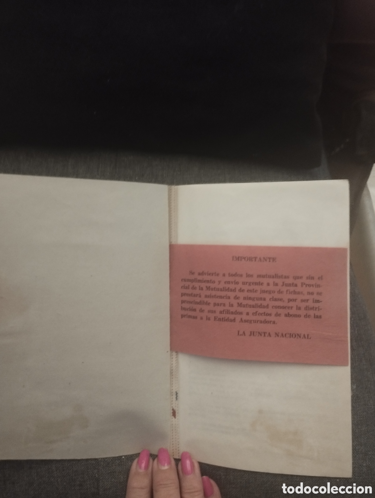 Documentos antiguos: Documento de 1957 de la Mutualidad de Ense&ntilde;anza Primaria - Foto 2