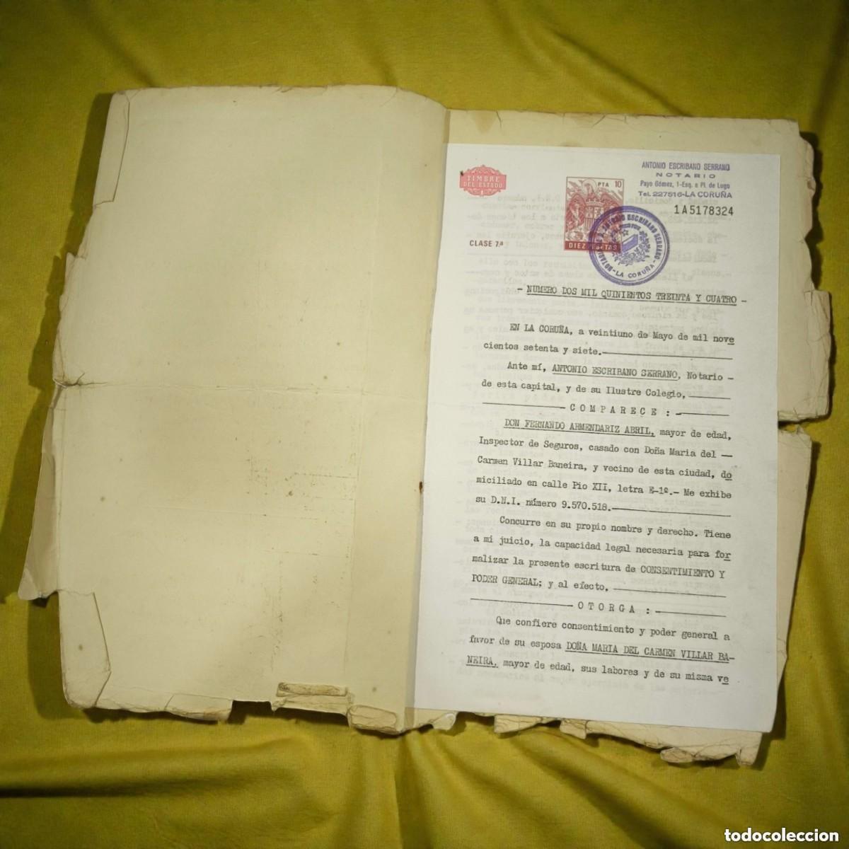 Documentos antiguos: Documento Notarial Original A&ntilde;o 1977 &ndash; Consentimiento y Poder General &ndash; La Coru&ntilde;a - Foto 2