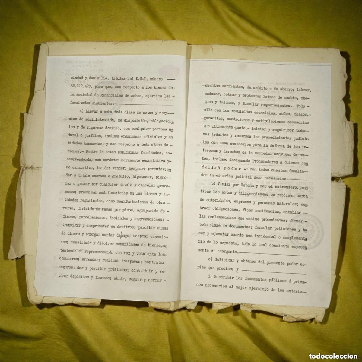 Documentos antiguos: Documento Notarial Original A&ntilde;o 1977 &ndash; Consentimiento y Poder General &ndash; La Coru&ntilde;a - Foto 3