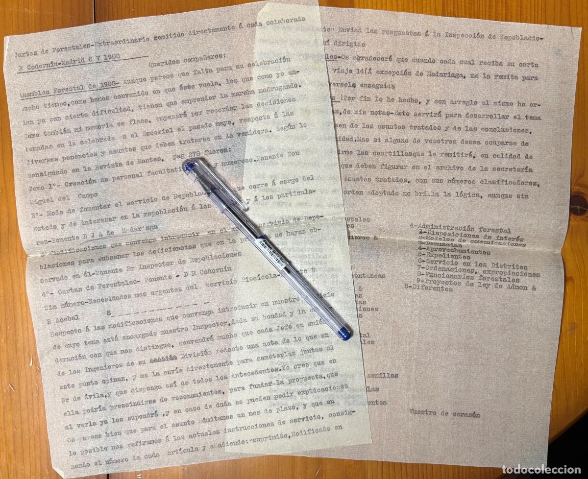 RICARDO CODORNIU- MONTES- FORESTALES- CARTA 1908