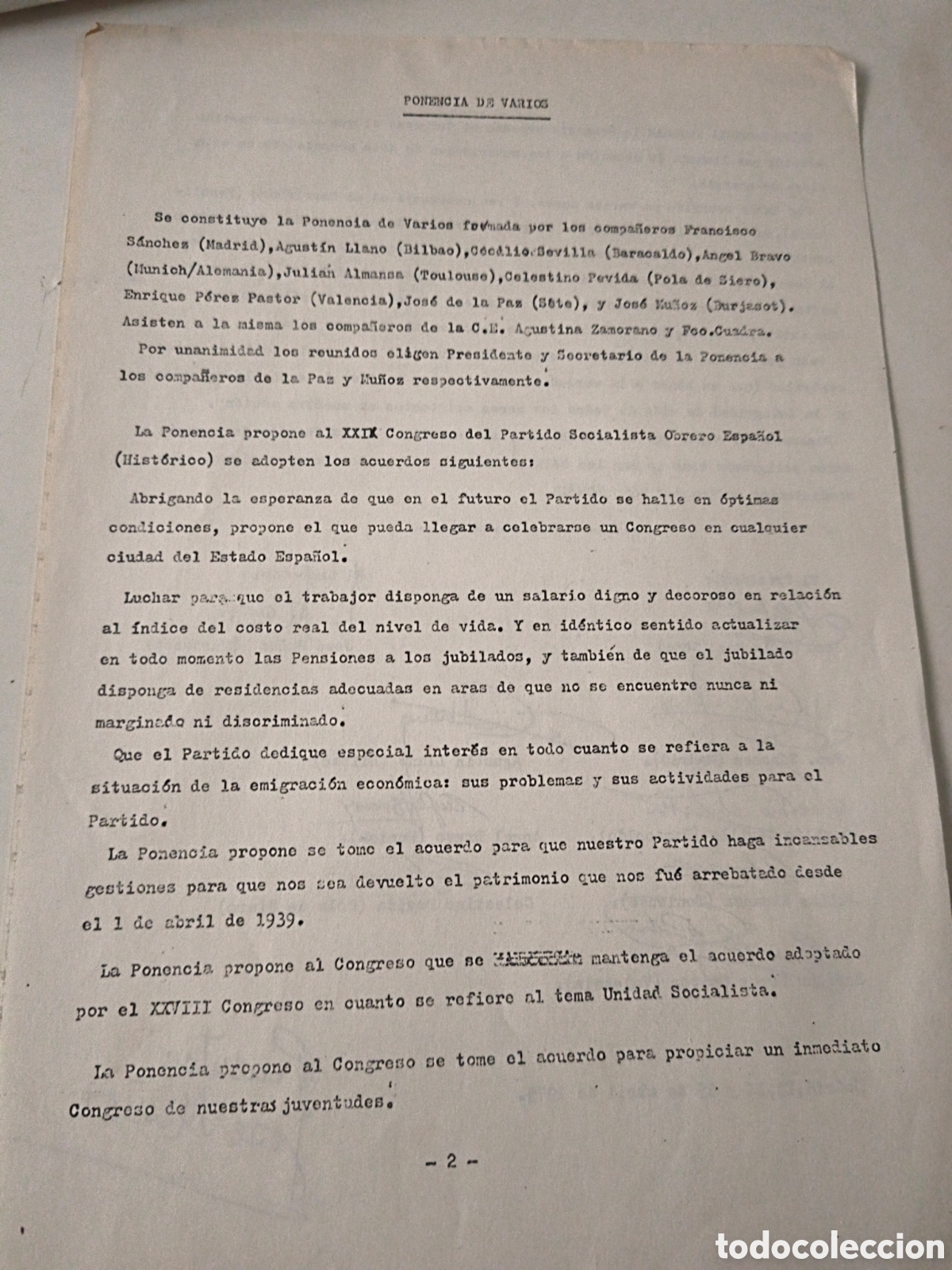 Old Documents: Documento Pol&iacute;tico: ponencia de varios. PSOE hist&oacute;rico. 1979