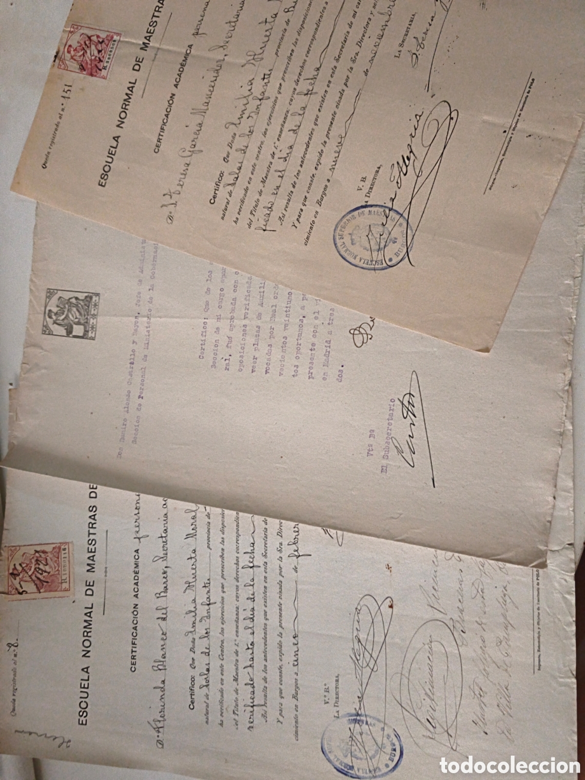 Documentos antiguos: Documento Escuela Normal de Maestras de Burgos 1920 - Foto 1