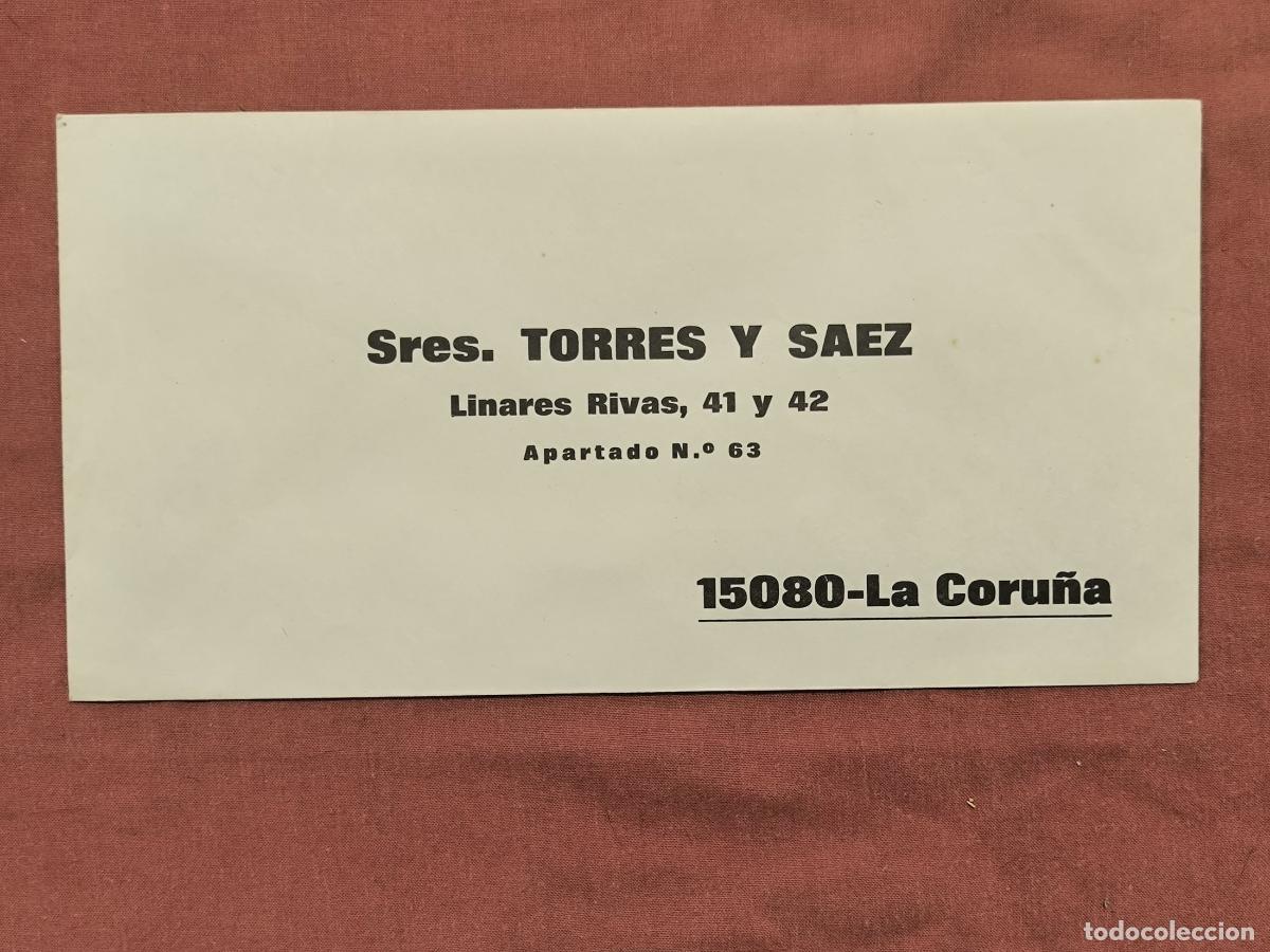 Documentos antiguos: Sobre Comercial Antiguo Torres y Saez La Coru&ntilde;a &ndash; Papeler&iacute;a de Coleccionismo