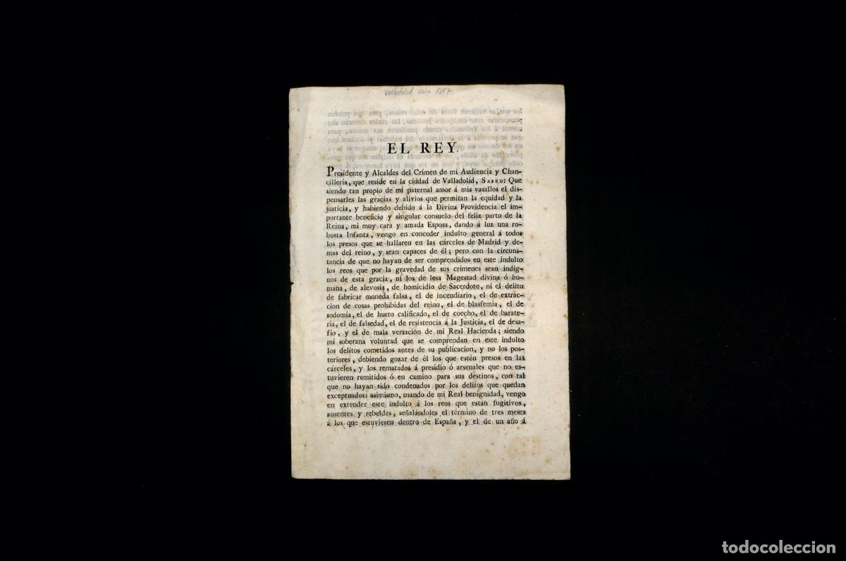Documentos antiguos: COPIA DE REAL CEDULA DE INDULTO. VALLADOLID 1817 - Foto 2