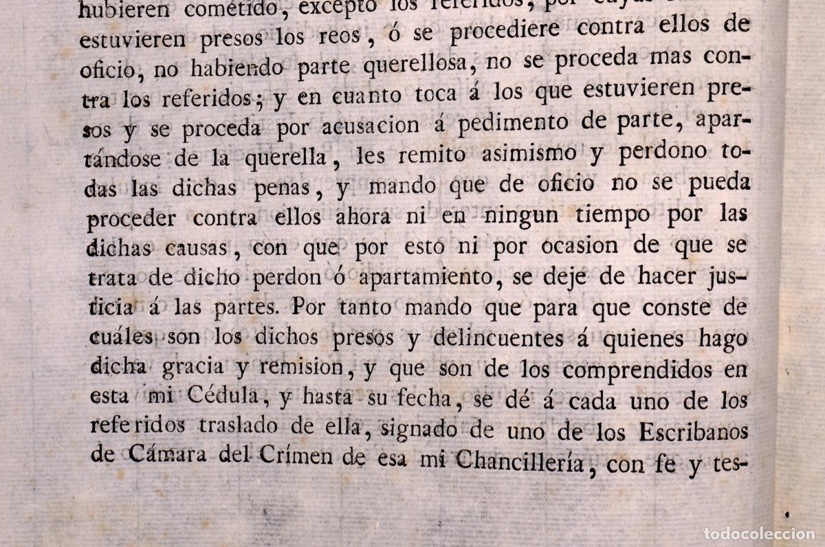 Documentos antiguos: COPIA DE REAL CEDULA DE INDULTO. VALLADOLID 1817 - Foto 4