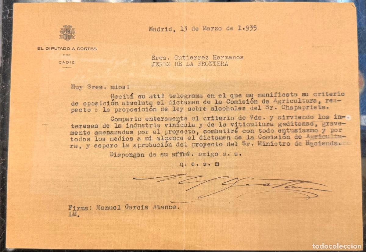 Documentos antiguos: CARTA DIRIGIDA A LOS SRES GUTIERREZ HERMANOS. JEREZ DE LA FRONTERA DOCU-48