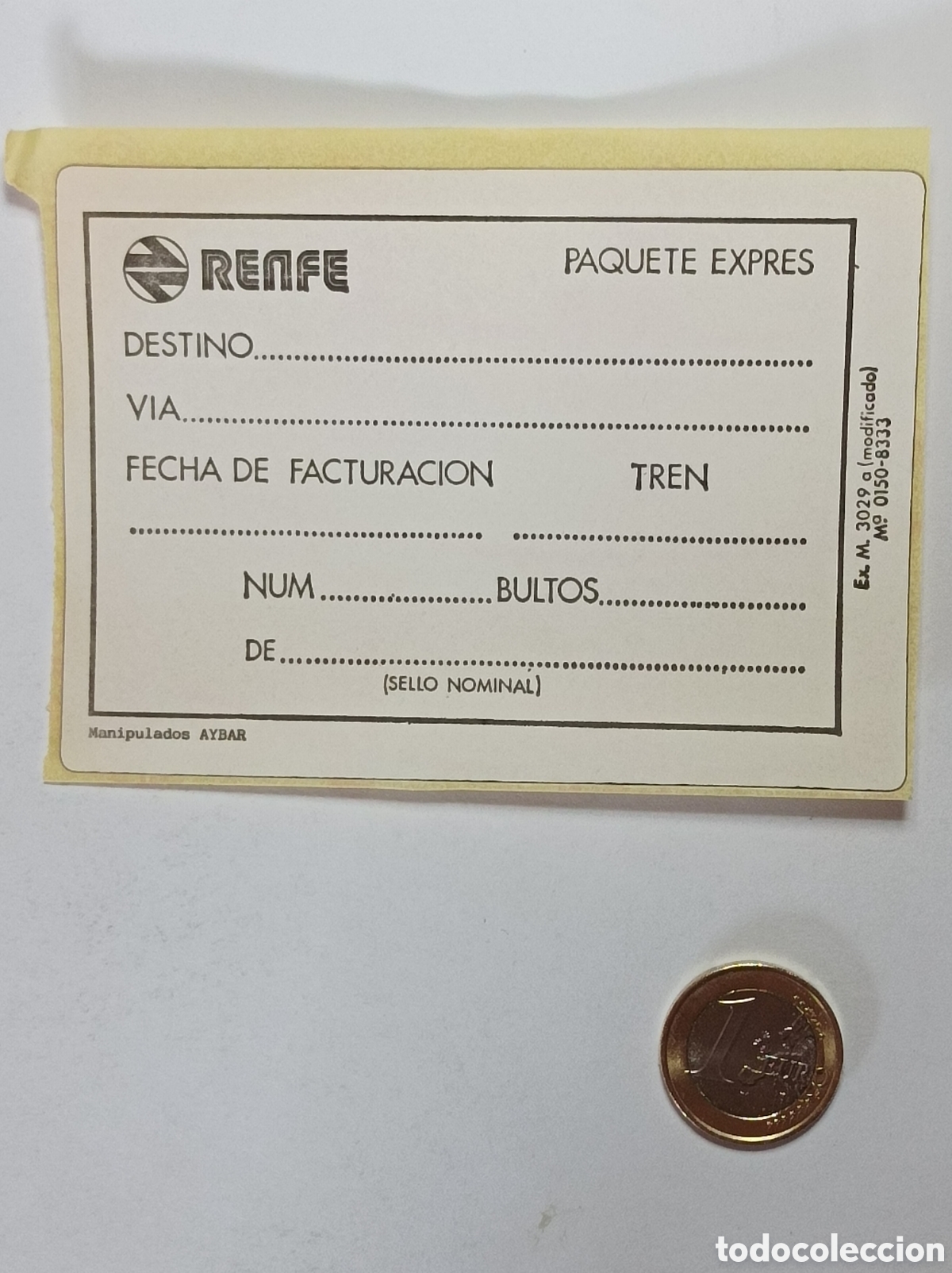 Documentos antiguos: ETIQUETA RENFE. PAQUETE EXPRESS. PEGATINA ANTIGUA. SIN USAR.